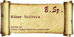 Biber Szilvia névjegykártya